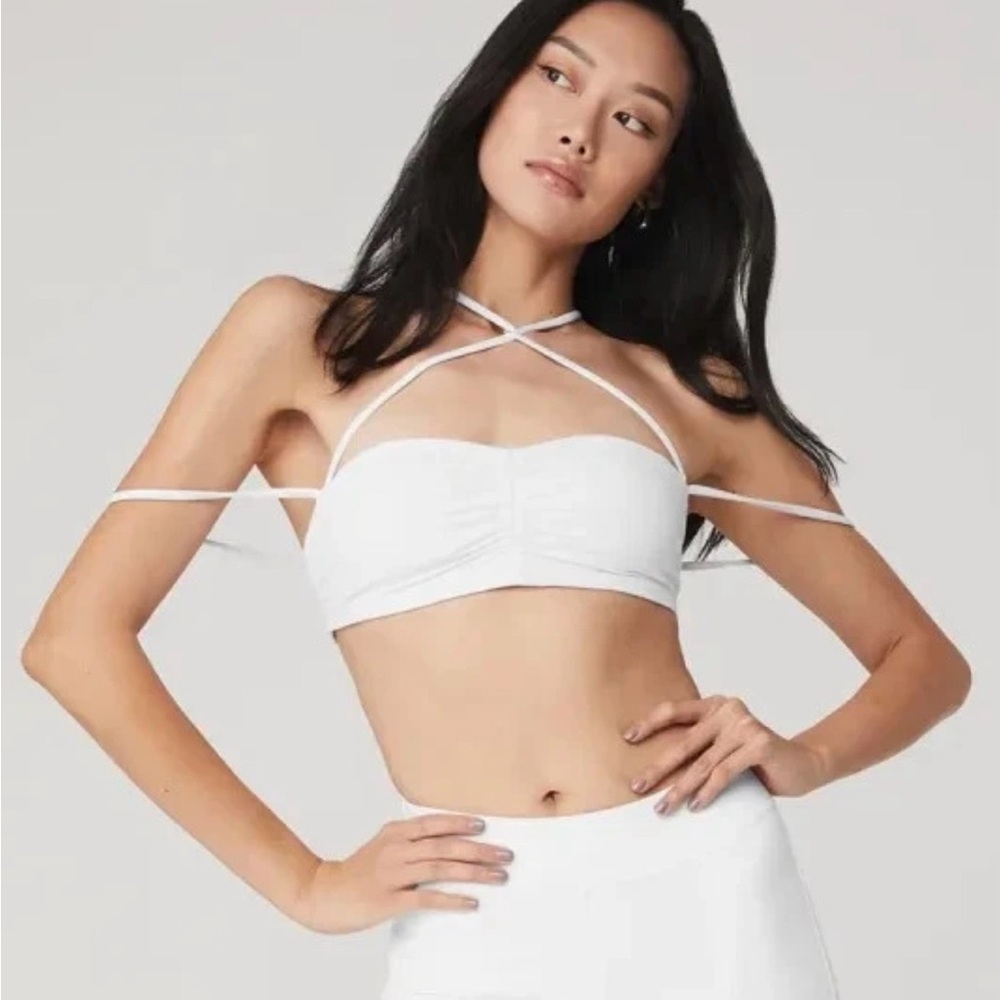 ALO airbrush electric off the shoulder top